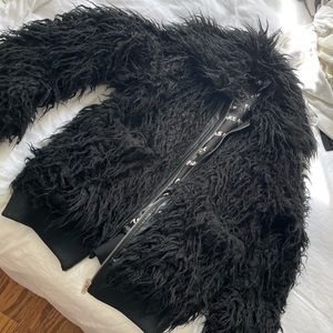 Dolls Kill Black Faux Fur Jacket